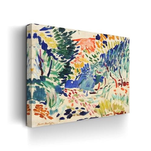 Canvasway - Henri Matisse Landscape At Collioure Canvas Prints Wall Art Modern Art Expressionism Painting Picture On Canvas Abstract Artwork For Home Decorations And Gifts (36"X47"X1.5") #TOP4