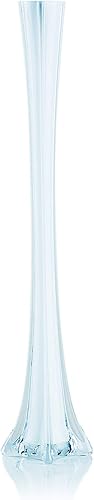 WGV Eiffel Tower Vase, Open 1.5", Height 24", (Multiple Sizes Choices) White Glass Floral Container with Sturdy Base, Flower Centerpiece for Wedding Event Home Decor, Arts Crafts, 1 Piece