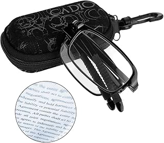 Reading Glasses Filfeel Magnifying Presbyopic Glasses Foldable Ultra Thin Black Portable Lightweight Reading Glasses Crystal Clear Viewing Presbyopic Glasses for Men and Women(3.5)