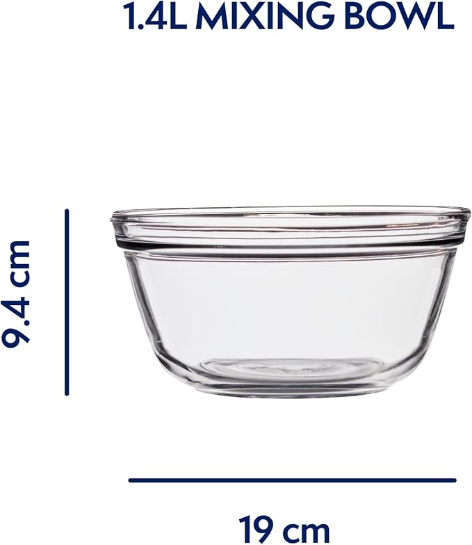 Tazón para mezclar de vidrio 1.5 Quart Anchor Hocking miniatura 3