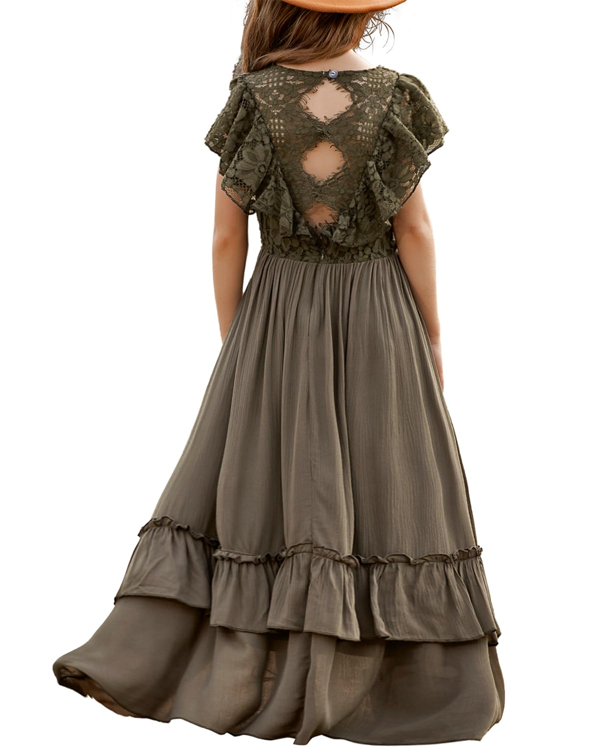 BIBIHOU Girls Lace Dress Boho Backless A Line High Low...