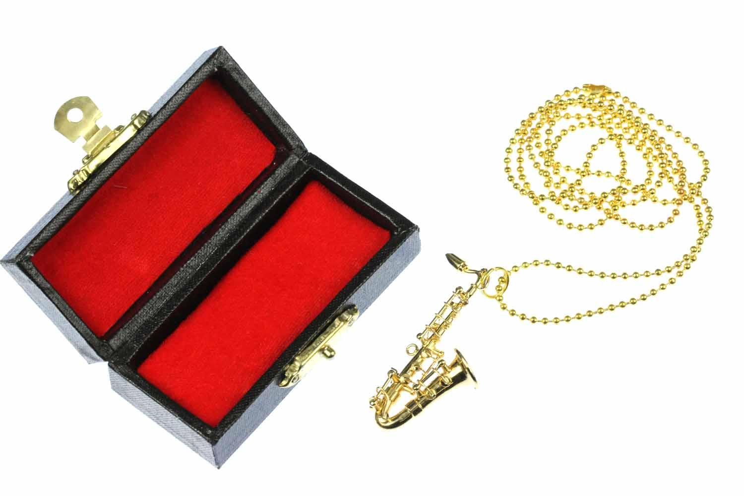 Miniblings Saxofon Kette Saxofonkette Halskette Saxophon Sax vergoldet 80cm