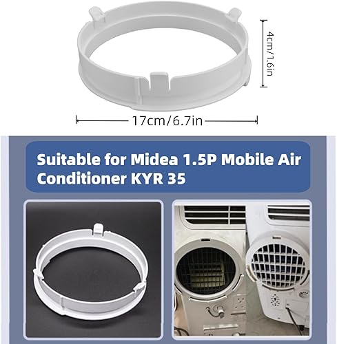 Miniatura 5 de Conector de manguera de aire acondicionado, adaptador de interfaz de conducto de escape ajustable ABS para aire acondicionado móvil 1.5P KYR 35