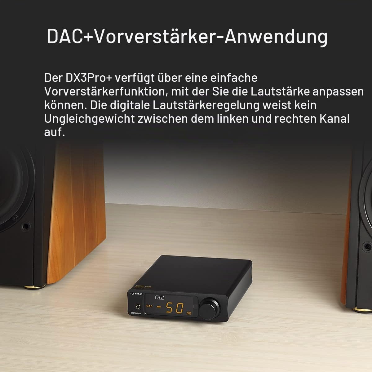 Topping DX3 Pro + Bluetooth 5.0 Kopfhörerverstärker LDAC Audio Decoder DSD512 DAC Geräuscharmer Verstärker für Zuhause und Computer, Schwarz