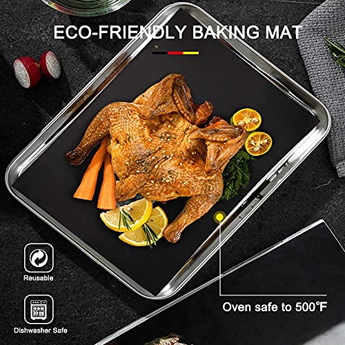 Emdmak 6 Piece Baking Sheets With Cooling Rack Set, 16 X 12 X 1 Inch Stainless Steel Cookie Sheet And Wire Rack & Baking Mat For Baking, Dishwasher Safe #TOP3
