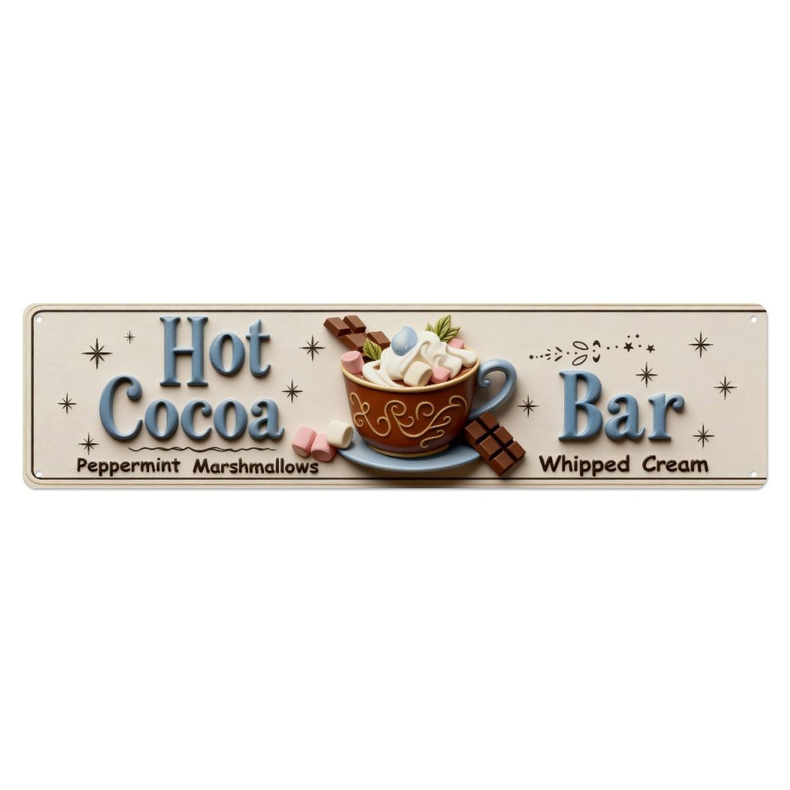 Hot Cocoa Bar Sign_2 Metal Tin Sign Plaque