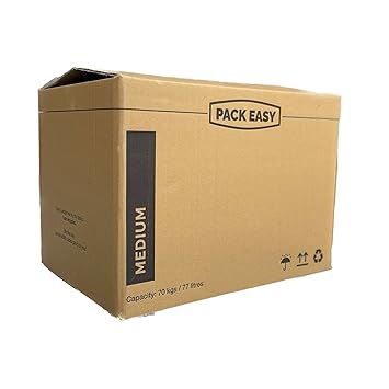 Pack Easy 21x15x15 inch 5 Ply Medium Corrugated Box for Packing, Moving, Shipping, Storage and Multi Propose Use - Pack of 10