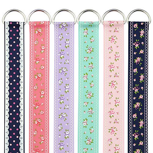 QtGirl 6pcs 19" Long Multicolor Kids Girls Ribbon Hair Bow Holder Hair Clips Storage Organizer Hanger