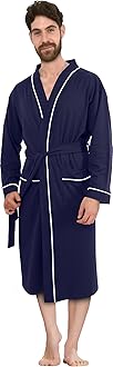 Men's Robe Cotton Blend Knit Bathrobe