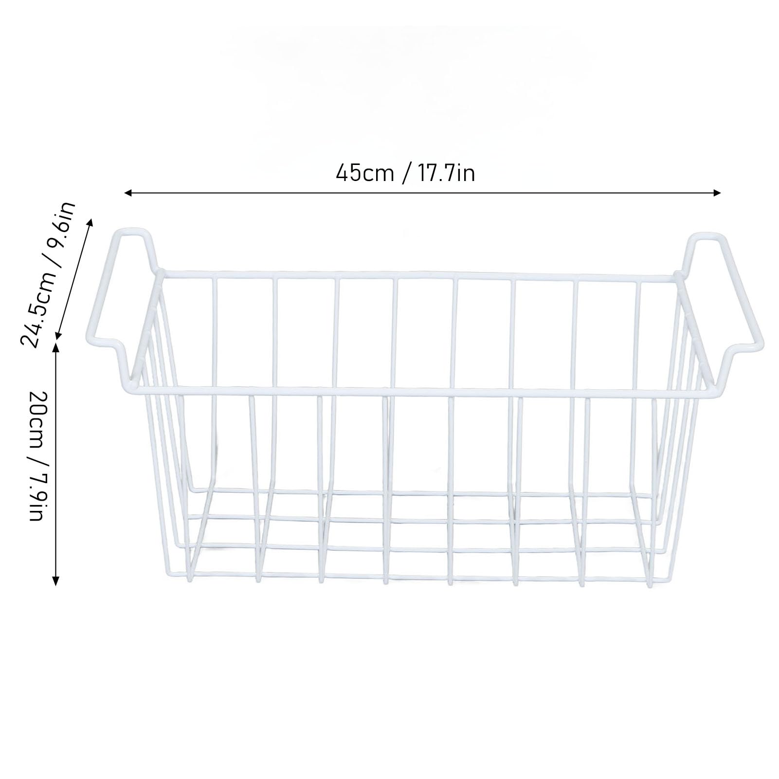 banapoy 2 Cestas de Almacenamiento de Alambre para Congelador, Estante de Metal Colgar Refrigerador, Organizador de Congelador con Asas, Organizaciónen el Pecho (L 45 cm X W 24,5 cm X H 20 cm)