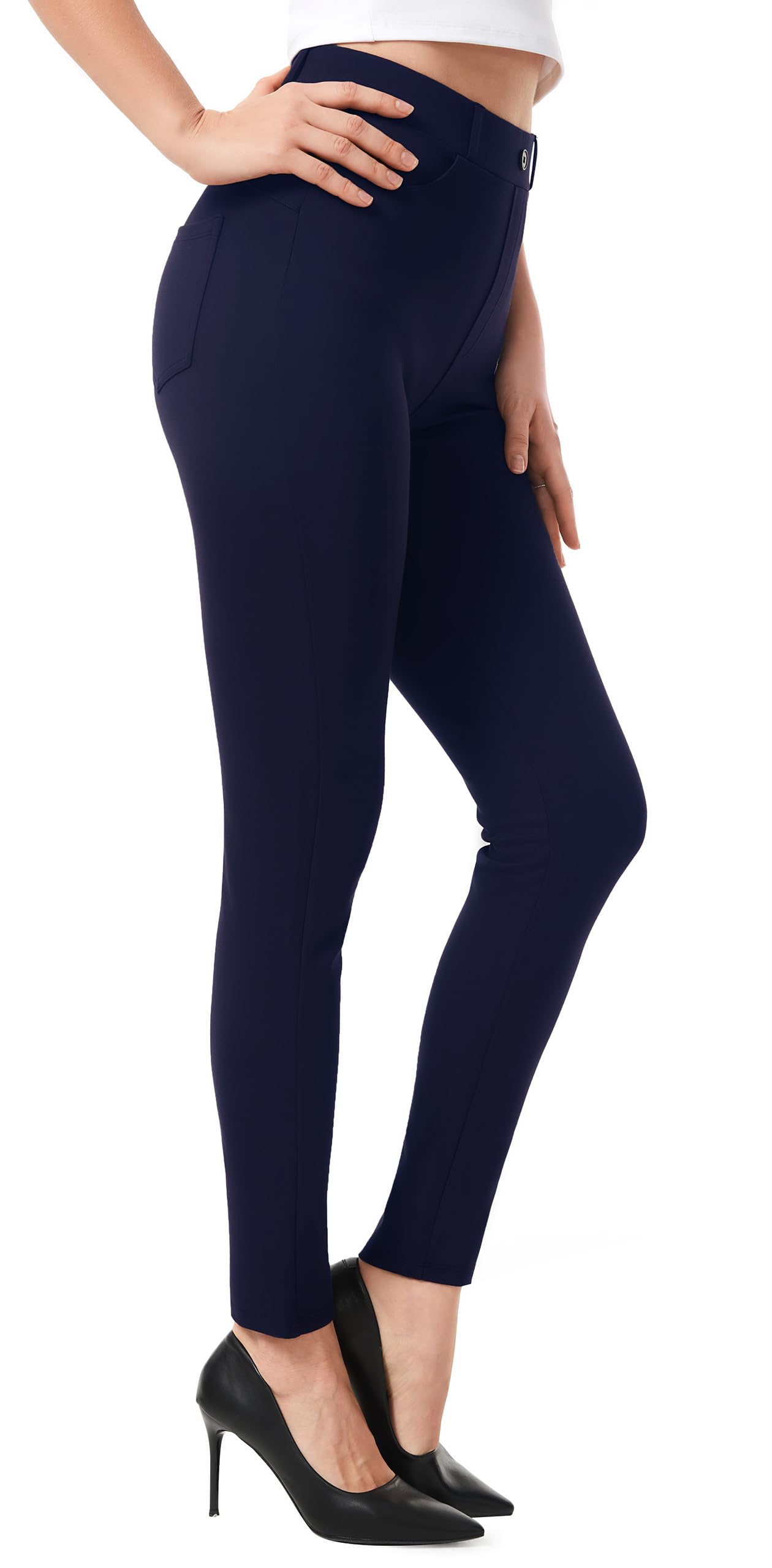 AFITNE Women's Yoga Dress Pants 2025 Spring Skinny Pull On Work Pants Stretchy Slim Fit Leg Office Casual Slacks