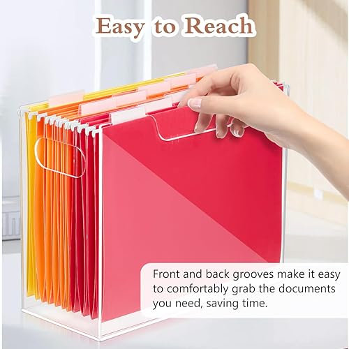 Miniatura 7 de Organizador de archivos de acrílico para escritorio, 3 secciones transparentes, mini-carpeta clasificadora, suministros de oficina para correo,