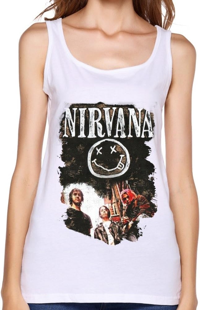 FUNSHIN Women's Nirvana B&W Blended Group Photo Tank Top White S