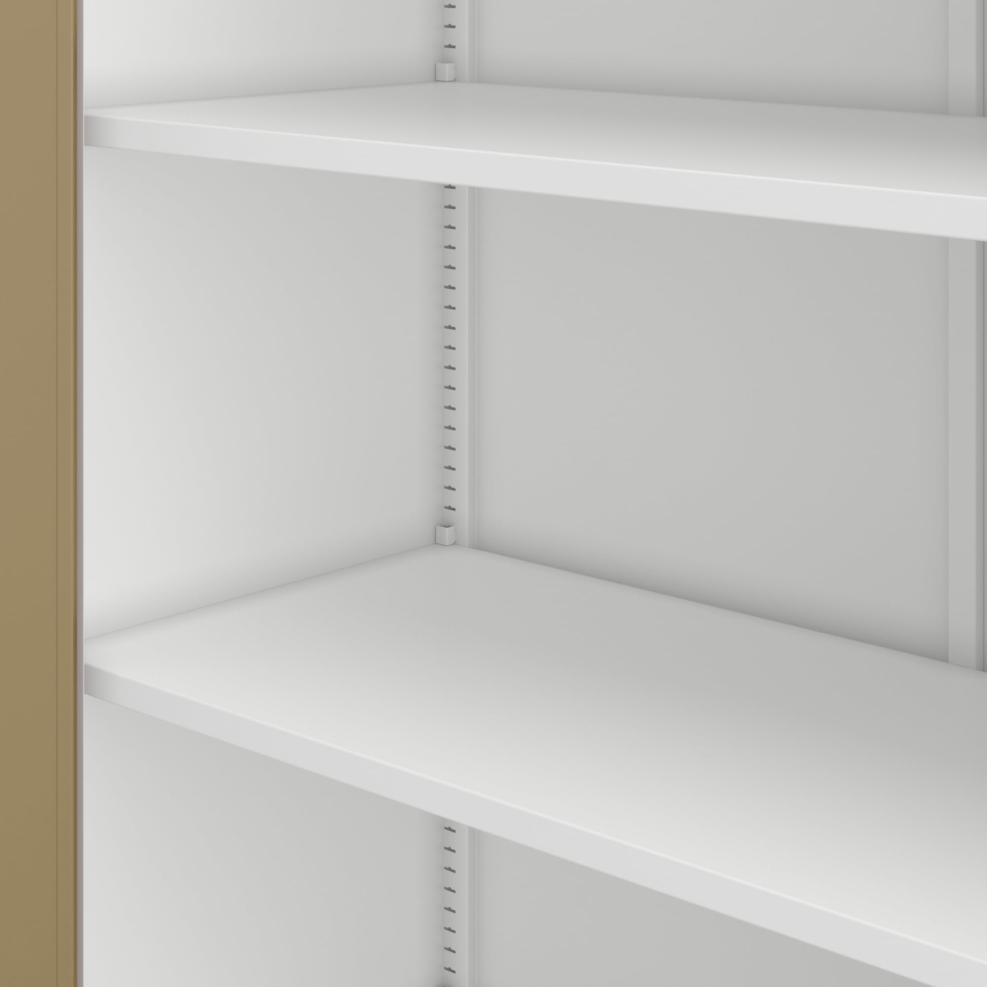 Jan Nowak Armoire de Bureau métallique verrouillable avec 4 étagères réglables pour dossiers et Archives en Acier Robuste 115 x 185 x 40 cm Blanc Chêne doré