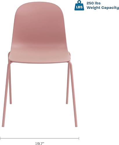 Miniatura 6 de Jamesdar, Serena - Silla de comedor apilable, juego de 4 para interiores y exteriores, capacidad de peso de 250 libras, polipropileno y fibra de