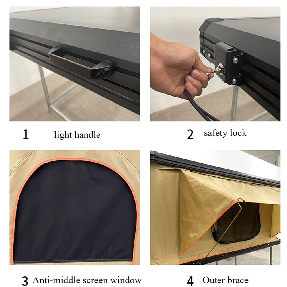 Tentes de Toit pour véhicules Tente de Toit pour Voiture Tente de Toit de Voiture Classique pour 3 Personnes, adaptée au Camping et à la randonnée avec échelle en Alliage d'aluminium
