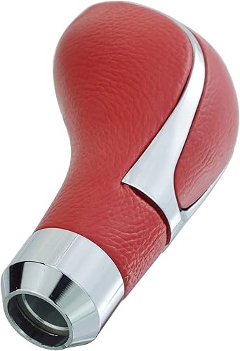 Miniatura 10 de Thruifo Pomos de palanca de cambios cubiertos de cuero, mango de palanca de cambios MT Gear para la mayoría de transmisiones manuales, color negro