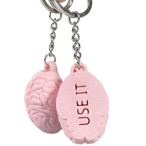 Tizee 2Pcs Anatomical Brain Keychain – 3D Printed Organ Pendant,