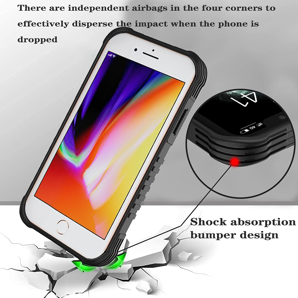 Co-Goldguard Funda Para IPhone SE/2022/3ª/2020/2ª Generación, Para IPhone 7/8, Funda Para Teléfono Protectora Resistente De Servicio Pesado A Prueba De Golpes Para SE2/SE3/7/8, 4.7 Pulgadas, Negro
