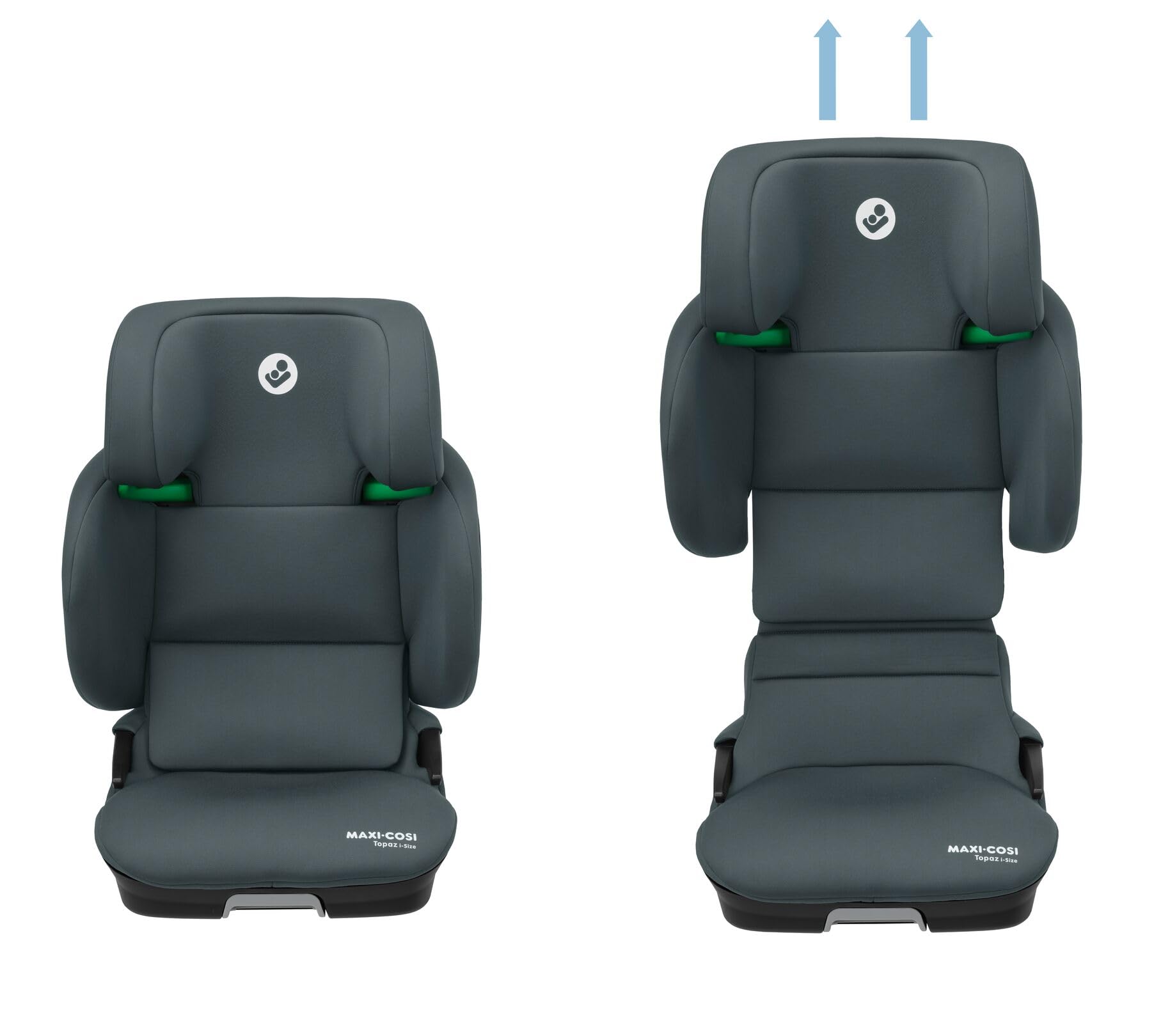 Maxi-Cosi Topaz i-Size, Silla Coche Plegable, Silla de Coche ISOFIX, 3,5-12 a, 100-150cm, Portátil, Altura Ajustable, Protección contra impactos laterales G-CELL, Full Graphite