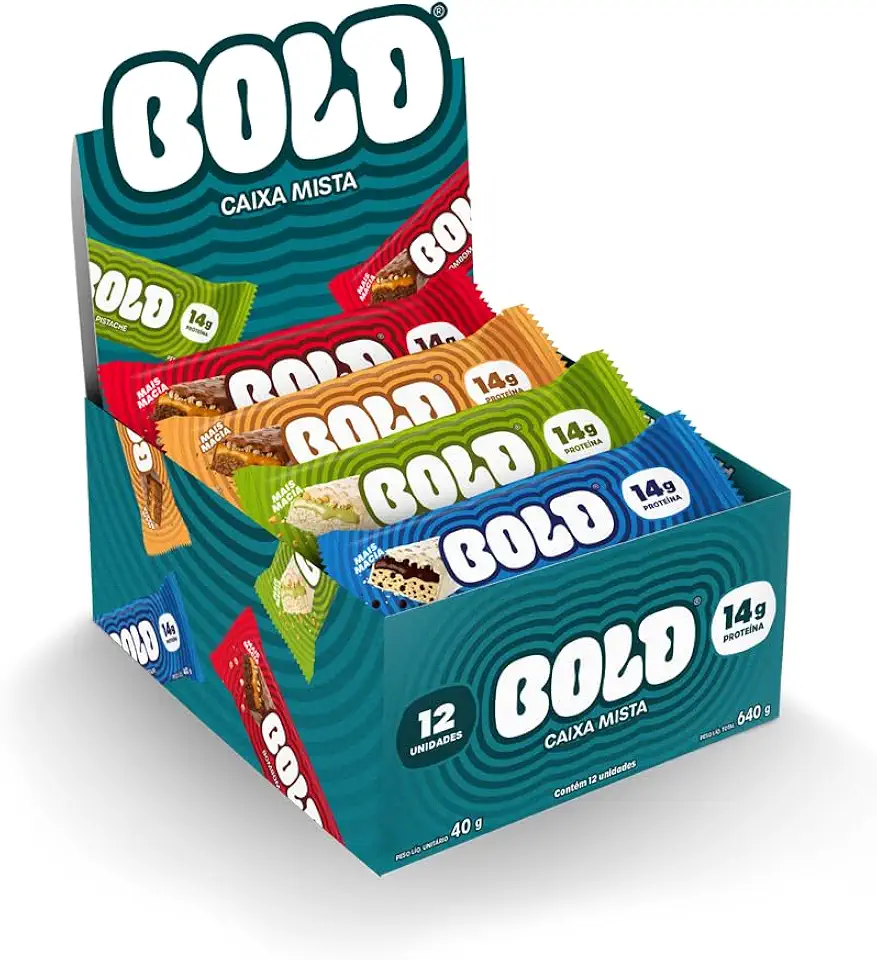 Bold Barra de Proteína Caixa Mista (12 Unid) 40G com 14g de Proteína