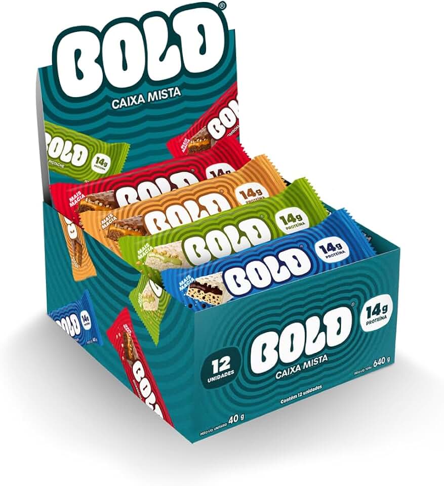 Bold Barra de Proteína Caixa Mista (12 Unid) 40G com 14g de Proteína
