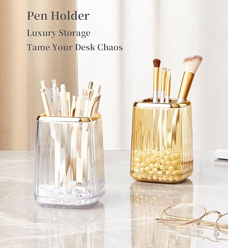 Miniatura 4 de Soporte acrílico para bolígrafo, bonito organizador de escritorio transparente para lápices, brochas de maquillaje, cepillos de dientes, taza de