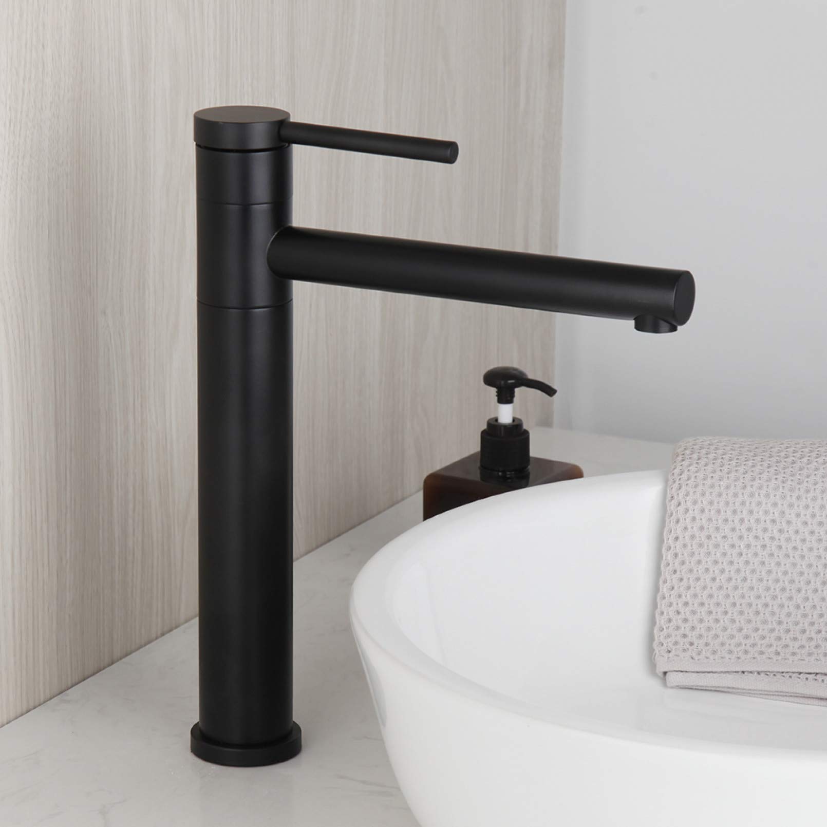 HCFYAUIS 360 Swivel Bathroom Faucet Single Handle Basin Sink Faucet Deck Mount Hot & Cold Water Mixer Tap for Bathtub