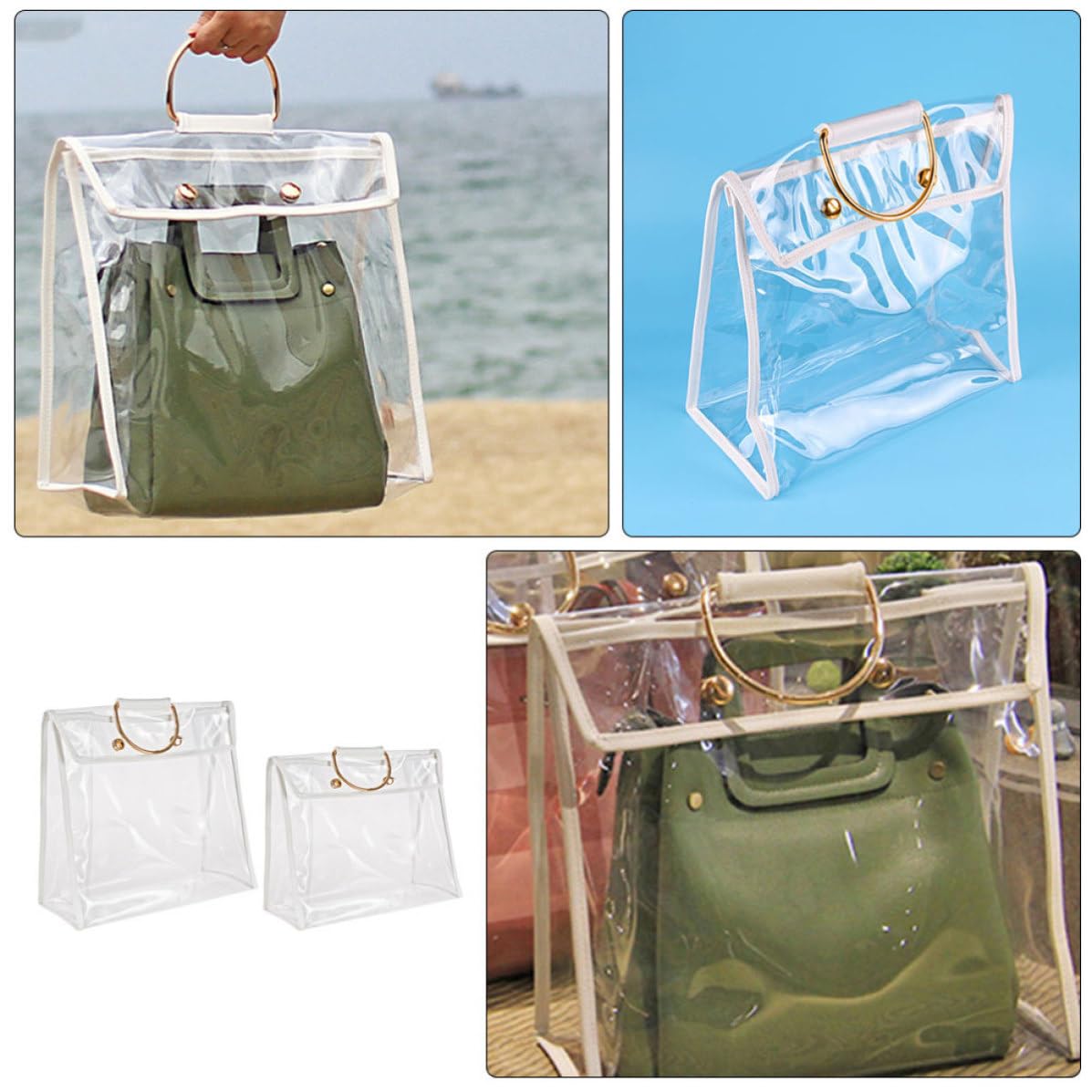 2 Piezas Organizador de Almacenamiento de Bolsos Transparente Pvc