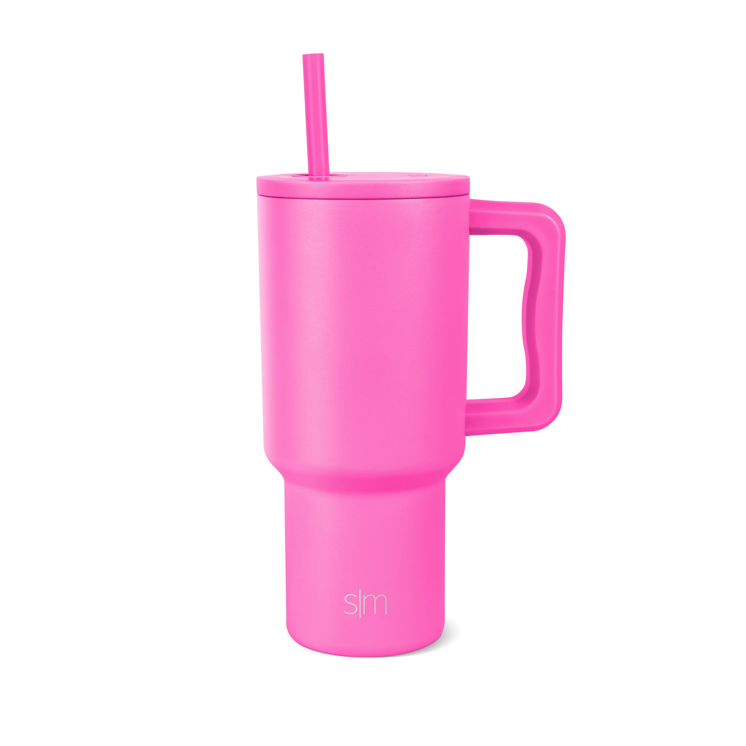 Simple Modern 30 oz Trek Tumbler with Handle and Straw Lid | Cup Holder Friendly Insulated Stainless Steel Travel Mug | Raspberry Vibes