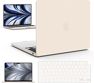 IBENZER Compatible with M2 2023 2022 MacBook Air 13 inch case, Model A2681, Hard Shell Case&Keyboard Cover&Screen Film for New M2 Mac Air 13.6 in with Touch ID, Nude, CA-AT13-KK-NU+2