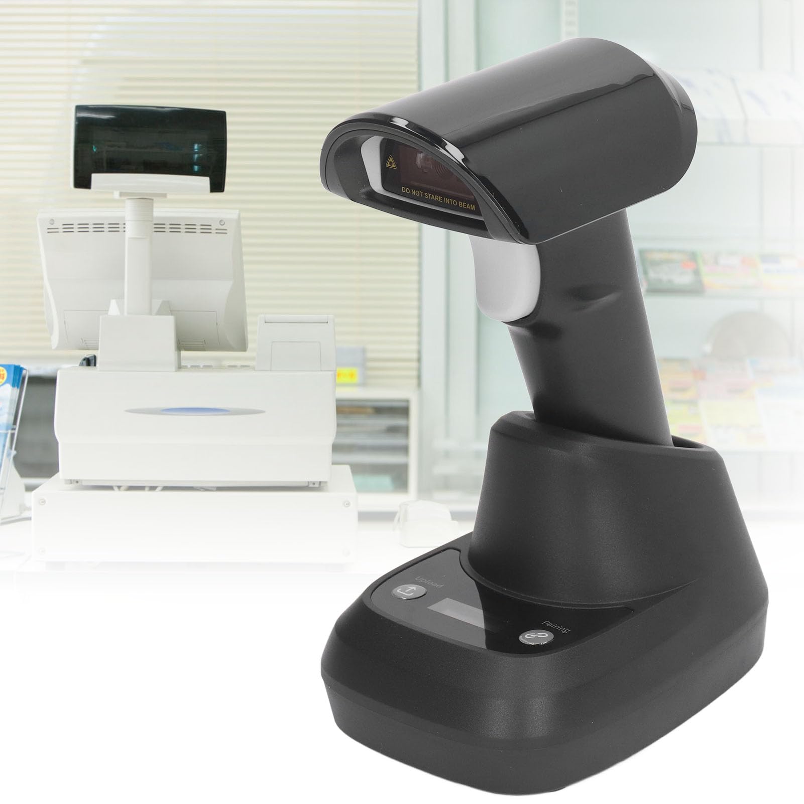 Marhynchus Escáner de Código de Barras Bluetooth Lector de Código de Barras Inalámbrico ABS Escáner de QR 1D 2D con Base de Batería de 2000 MAh para Almacén de Logística Inventario Minorista Lectura