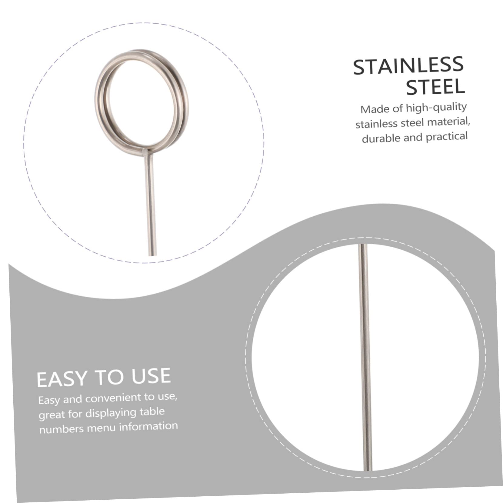 COLLBATH Support De Menu De Mariage en Acier Inoxydable 12 Cartes 5 Supports De Numéro De Table Porte-Cartes De Place pour Fournitures De Restaurant