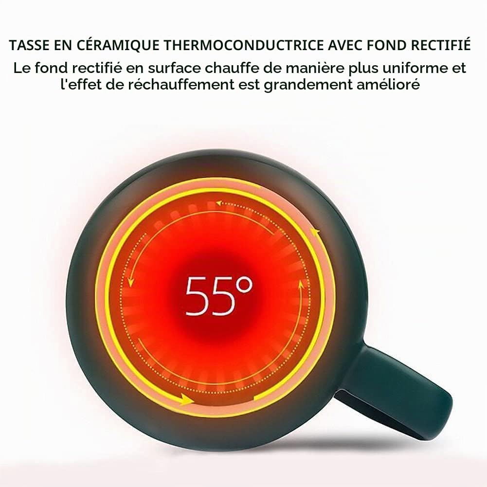 Chauffe Lait,Chauffe Tasse à Café 55 Degrés de Température Constante Interrupteur Automatique De Capteur De Gravité pour Thé, Café, Lait,Chauffe-café pour Maison Ou Bureau (Green)