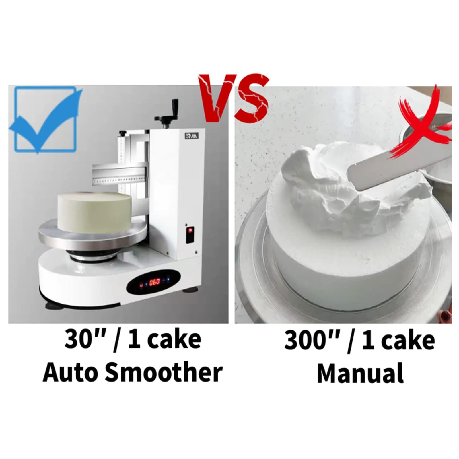 Machine à glaçage pour gâteaux, pour Un glaçage Lisse, Commande Intelligente avec démarrage par Un Seul Bouton, idéale pour décorer des gâteaux de 10 à 30 cm en 30 Secondes.
