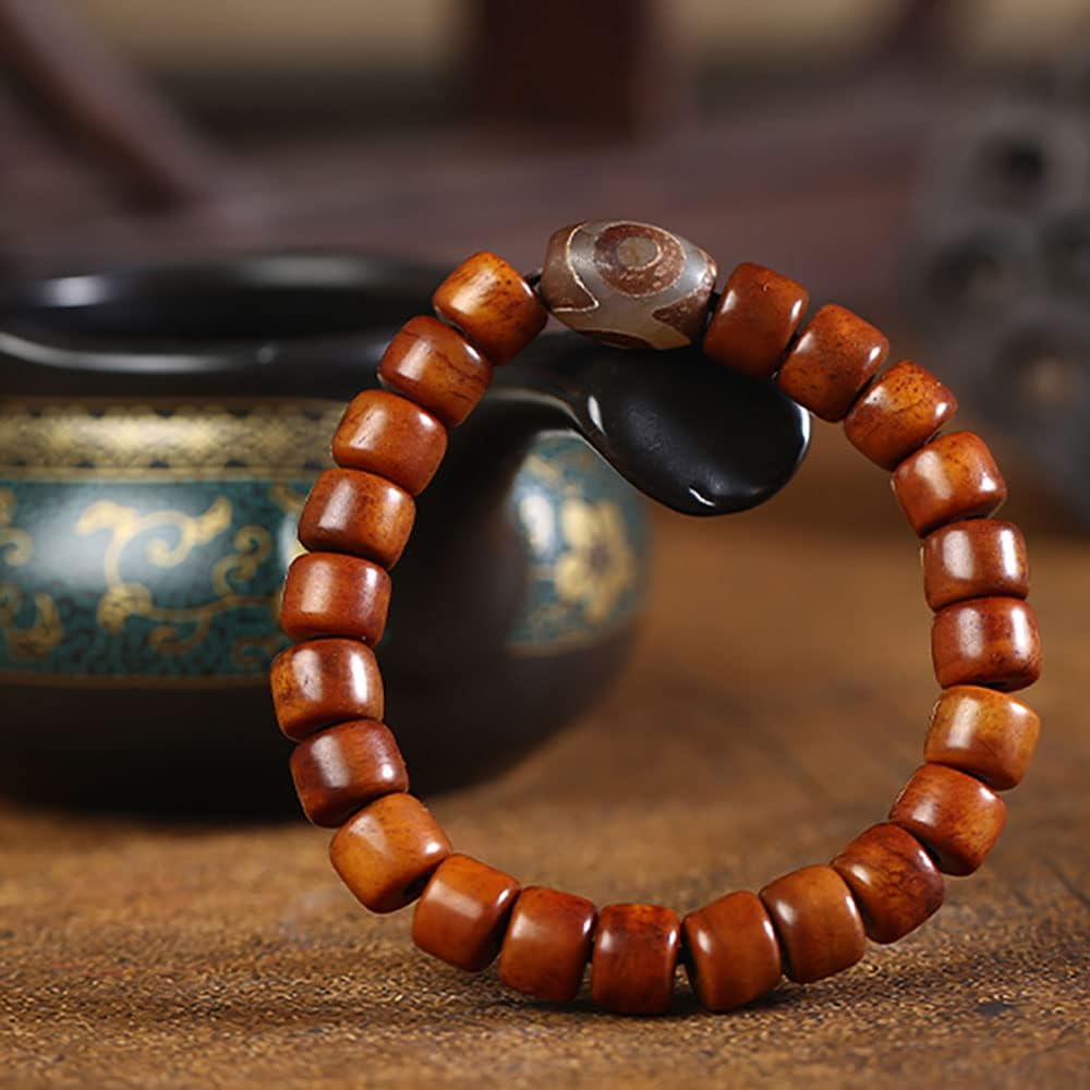 Natural Tibetan Old Yak Bone Mala Bracelet Meditation Healing Prayer Beads for Women Men