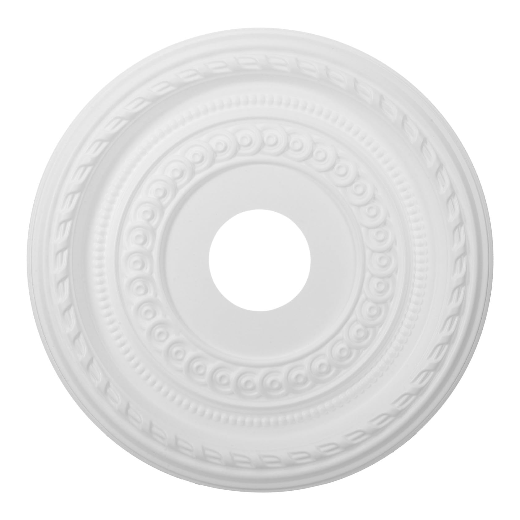 Médaillon de plafond en PU blanc au design élégant pour intérieur chic