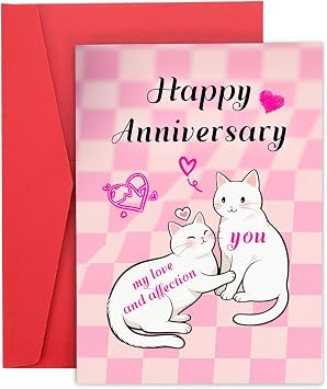 Funny Anniversary Card for Husband Wife, 1 Year Anniversary Card Gifts for Boyfriend Women Men, Funny Wedding Card for Him Her Couple Romantic Gift for Birthday Christmas Valentines Day for Girlfriend