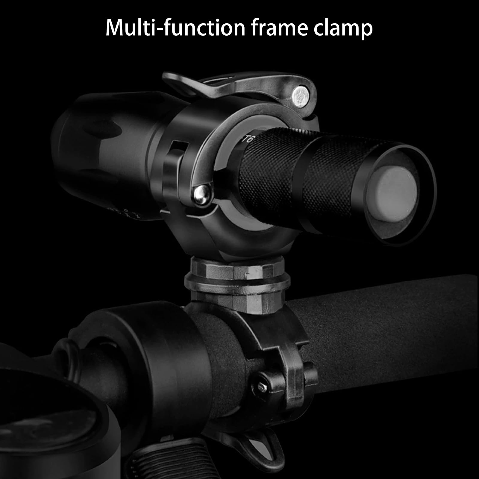 FFOTD Mountain bike flashlight holder, 360-degree rotating bicycle LED flashlight clamp, bicycle handlebar clamp holder lock clamp