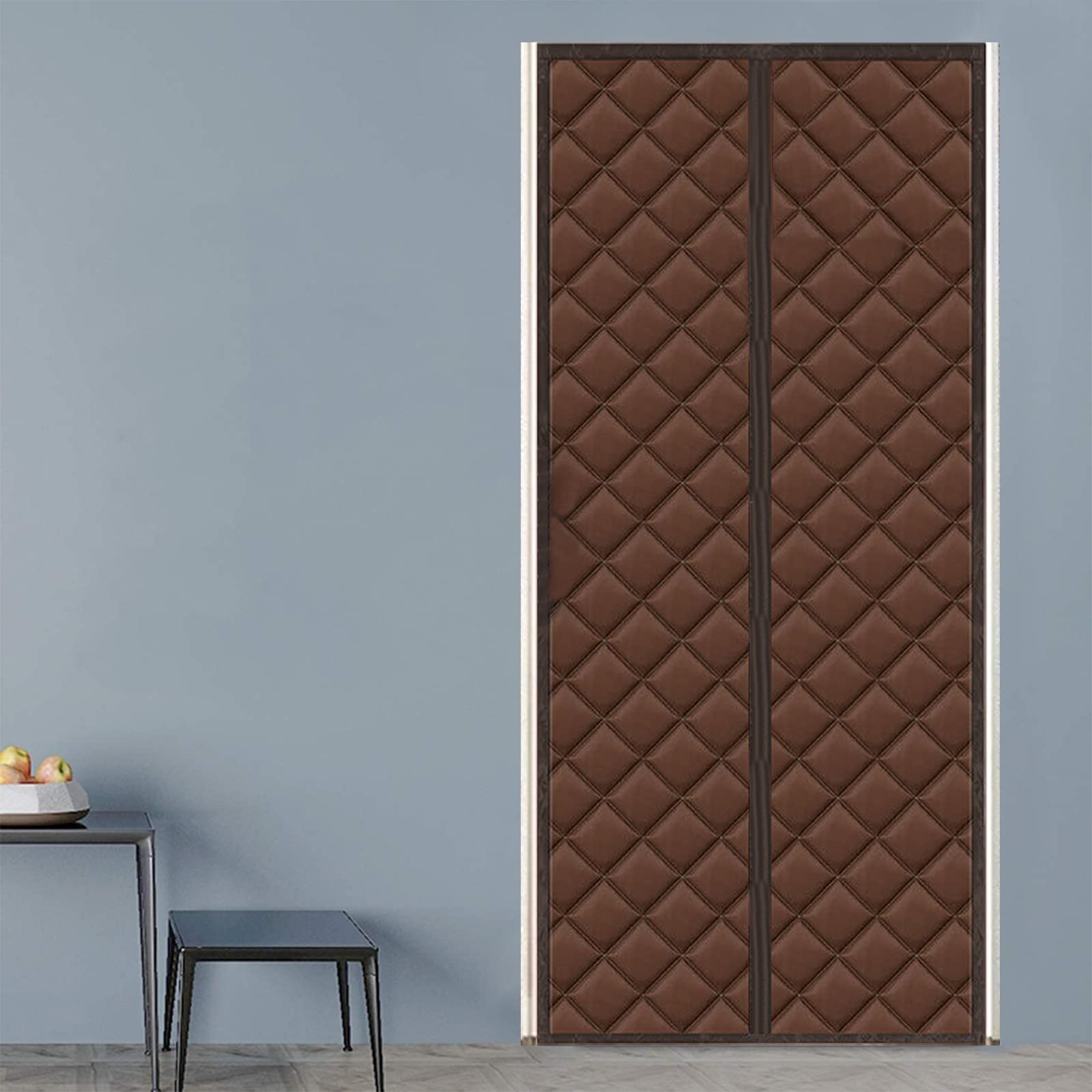 Thermovorhang Wärmeschutzvorhang Tür,Auto Schließen,Winter Kalteschutz Wasserdicht Isolier Schutz Vorhang reduziert den Wärmeverlust,PU-Dämmmaterial, 90×230cm