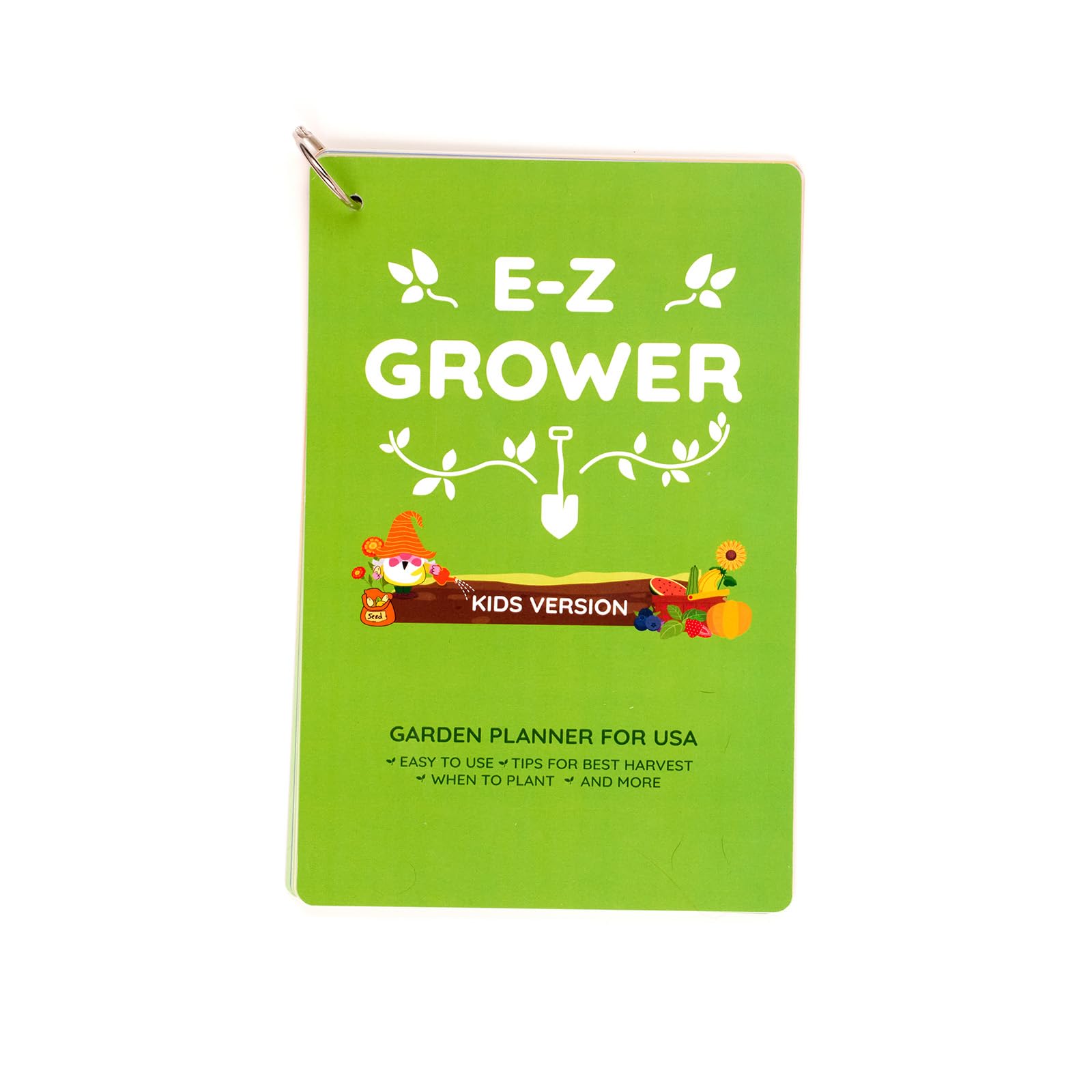 Planer ogrodowy dla dzieci, przewodnik ogrodniczy dla dzieci, uprawy owoców, warzyw, ziół, interaktywny dziennik ogrodowy, wyprodukowano w USA