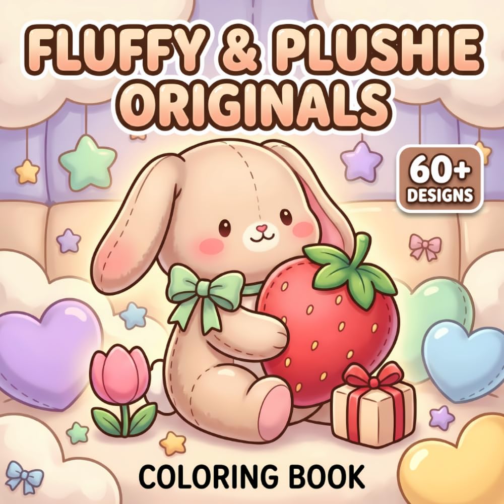 Fluffy & Plushie Originals Coloring Book: Over 60 Sweet And Simple Animal Designs For Relaxing Screen-Free Creative Time Across All Ages