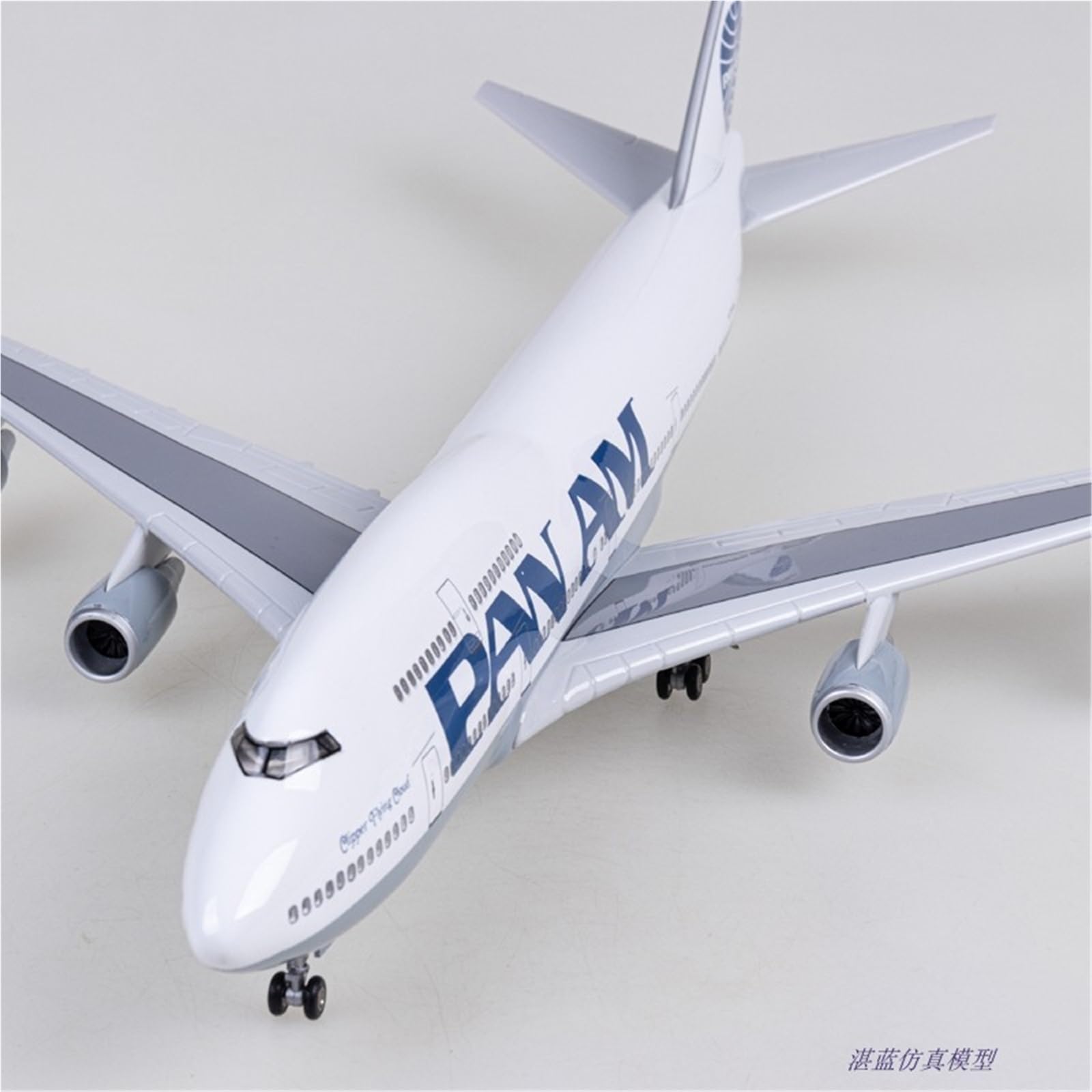 Feng Shui， Repliki modeli samolotów Model samolotu w skali 47 cm ze światłem w skali 1:150 Pan Am dla Boeinga 747 Model samolotu Lotnictwo cywilne Samolot transportowy Miniaturowy (ze światłem)