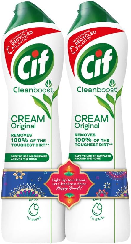 Original Multipurpose Surface Cleaner Cream for Kitchen & Bathroom, Ocean Breeze Scent, 100% Dirt Removal with Natural Cleaning Particles, 2x500ml