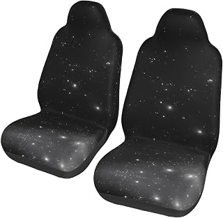 Black and White Galaxy Dua Sarung JOK Mobil,*, Sarung JOK Mobil Depan, Cocok Untuk Sebagian Besar Mobil, SUV, Truk, Van, Dll.