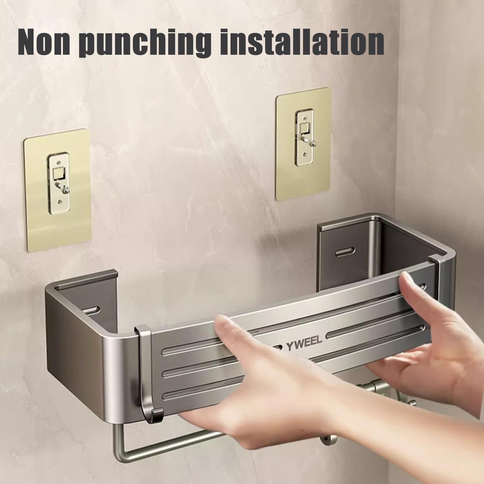 Duschzubehör Badezimmer Ablage Ohne Bohren Duschkorb Zum Hängen Ablage Dusche Bathroom Storage & Organisation Duschablage Zum Kleben Dusche Zubehör,2,Grau