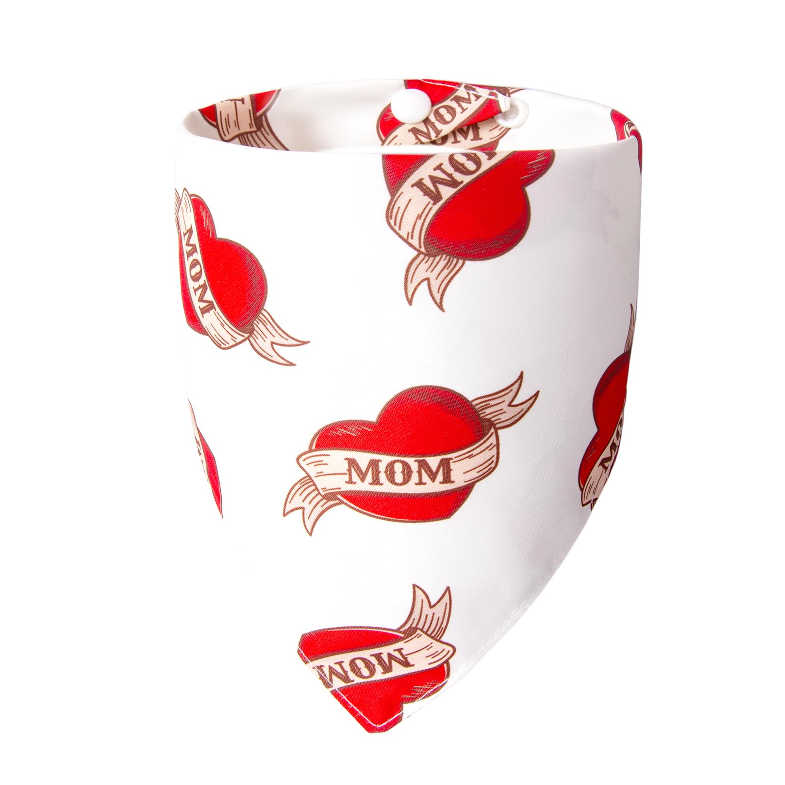ICEMOOD Dog Bandana Valentine's Day - Vintage Mom Heart Costume Bandana with Adjustable Snap Button for Small & Medium Dogs (2-14kg)