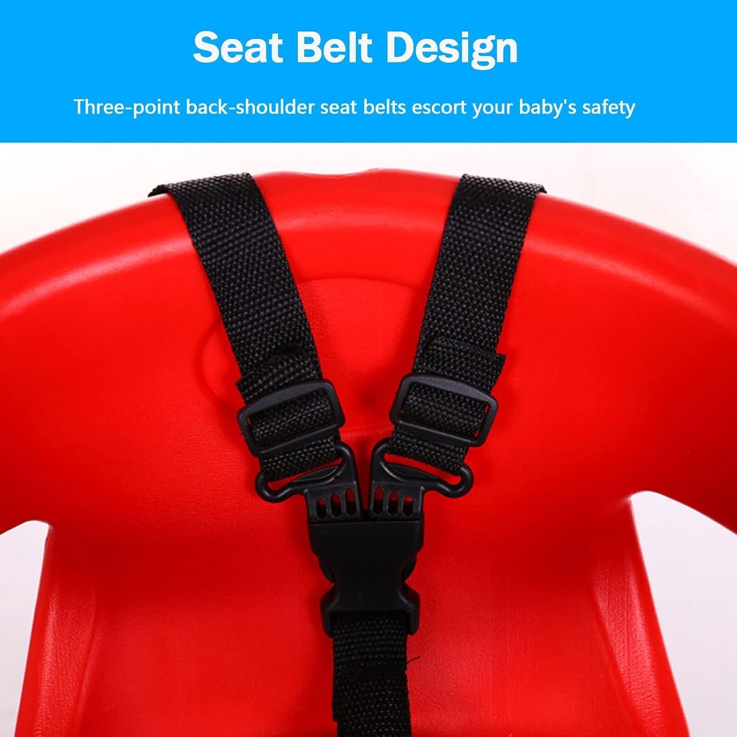 Front Kids Bike Seat for Child, Portable Front Mounted Child Bicycle Seats with Armrest Back Rest Foot Pedals, Mountain Bike Child Safety Seat for Hybrid City Bicycles for 0.6-4 Years Old,Blue