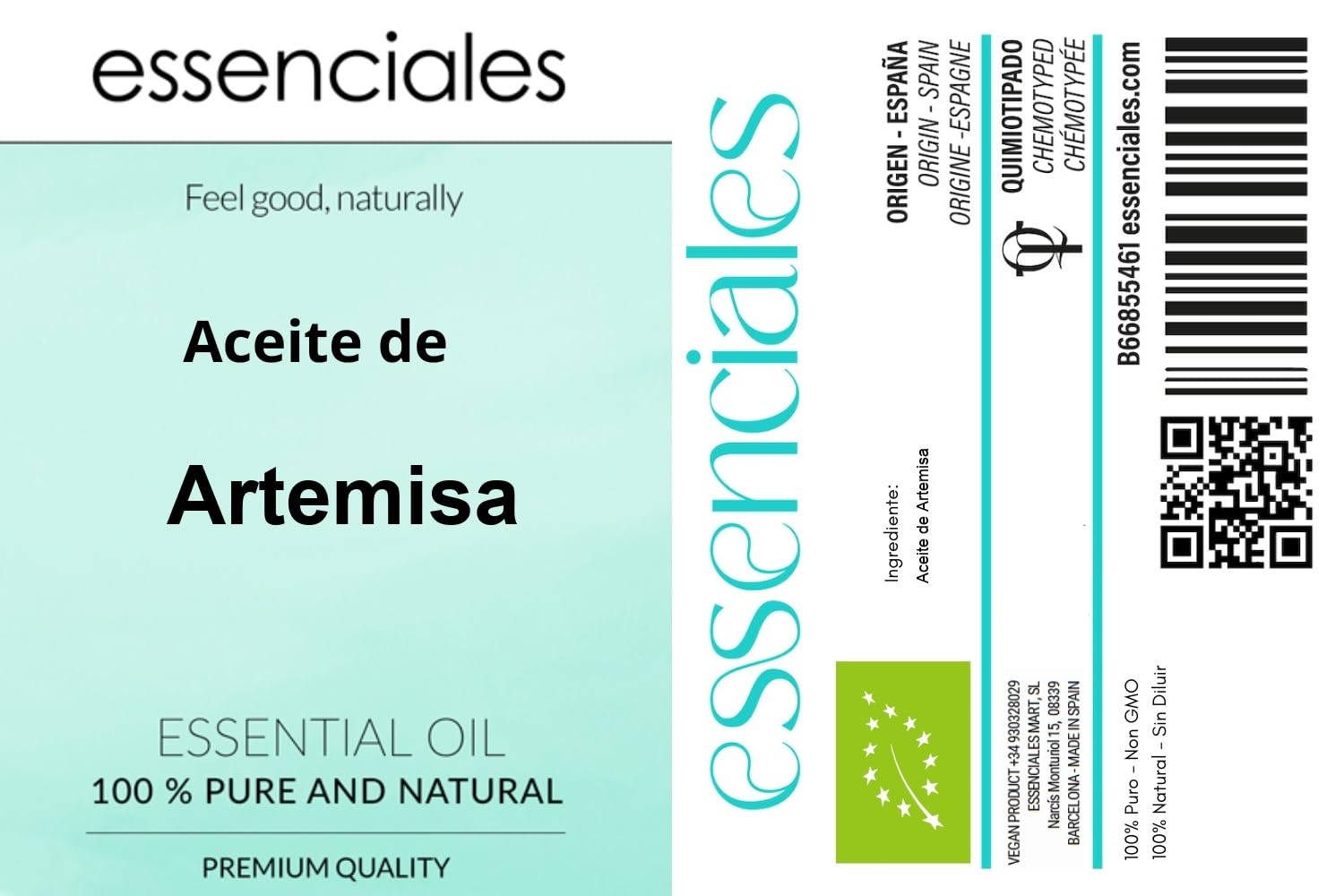ESSENCIALES Olejek eteryczny z Artemidy 500 ml - 100% czysty i naturalny - intensywny ziołowy zapach - idealny do dyfuzorów i aromaterapii