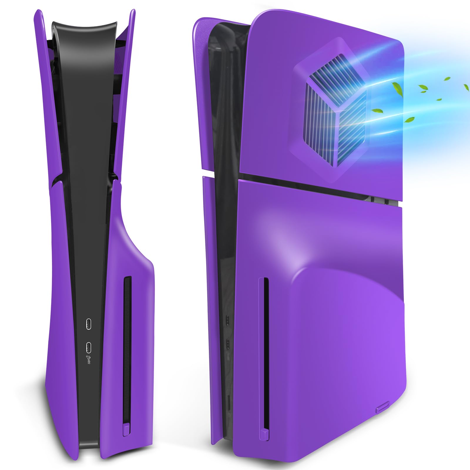 arVin Frontalini per console PS5 Slim, cover di ricambio per PS5 Slim Disc Edition con prese d'aria di raffreddamento, piastre facciali PS5 in ABS, custodia protettiva rigida antigraffio antipolvere